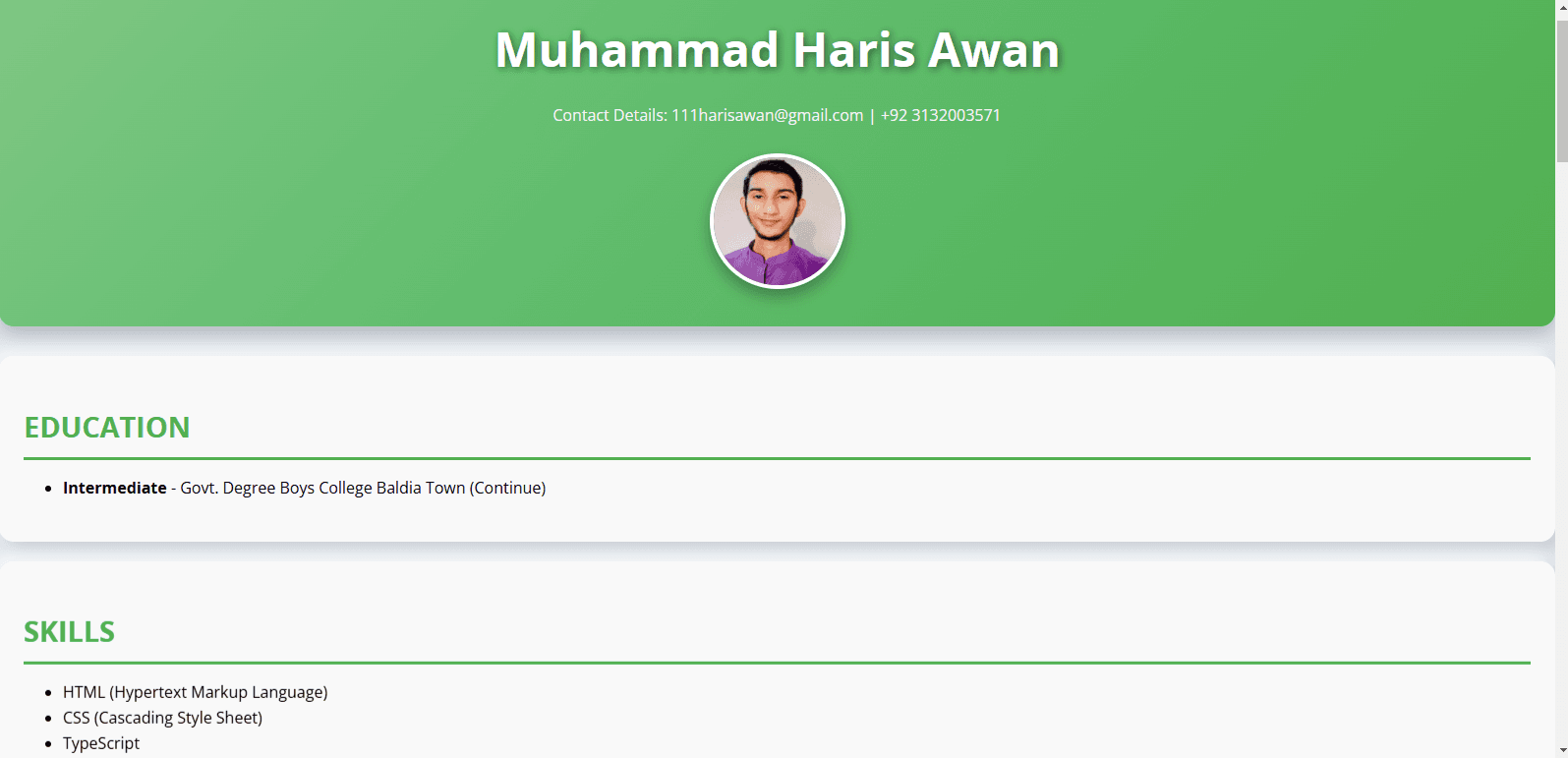 Interactive Resume Builder