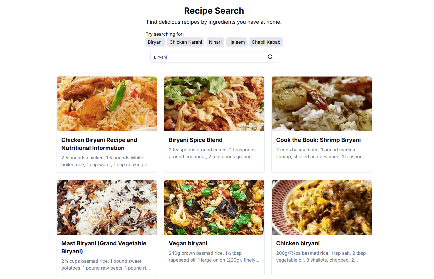 Recipe Search App